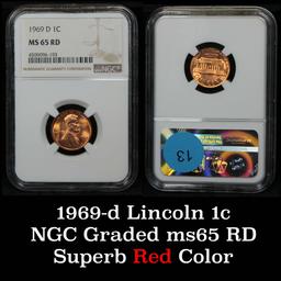 NGC 1969-d Lincoln Cent 1c Graded ms65 rd By NGC