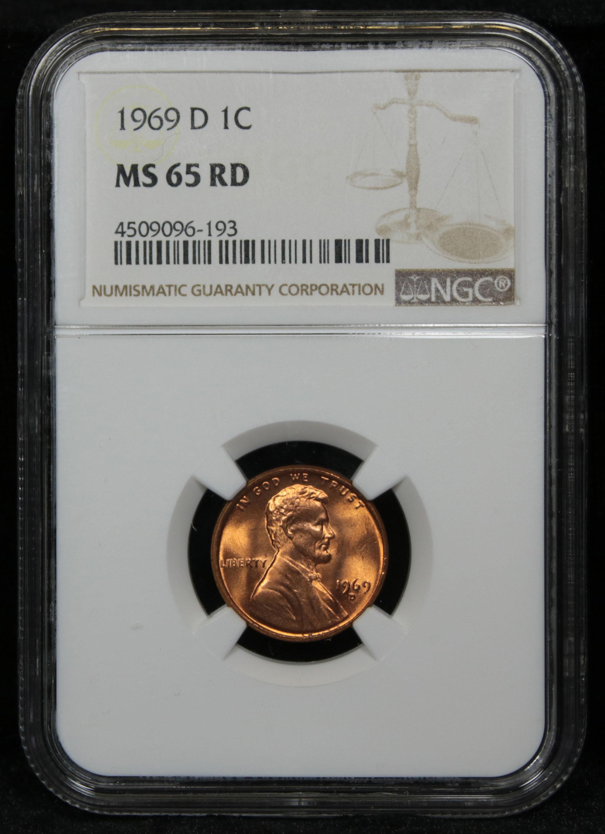 NGC 1969-d Lincoln Cent 1c Graded ms65 rd By NGC