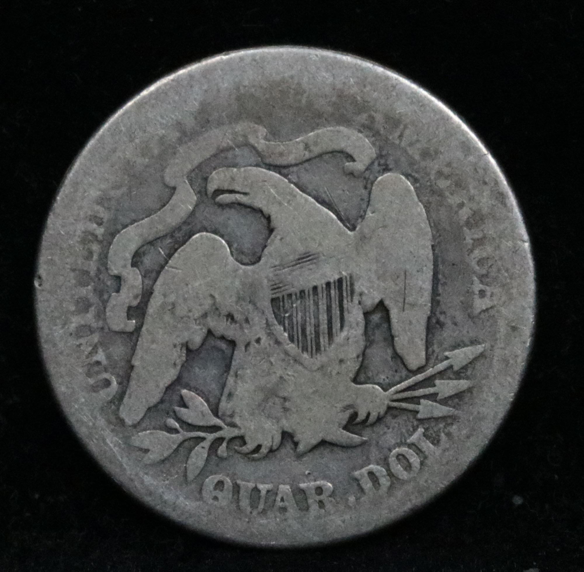 1876-p Seated Liberty Quarter 25c Grades g+