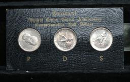 **Auction Highlight** RARE 1936 3 pc Cincinatti p/d/s set Old Commem Half 50c Grades 1st time ever