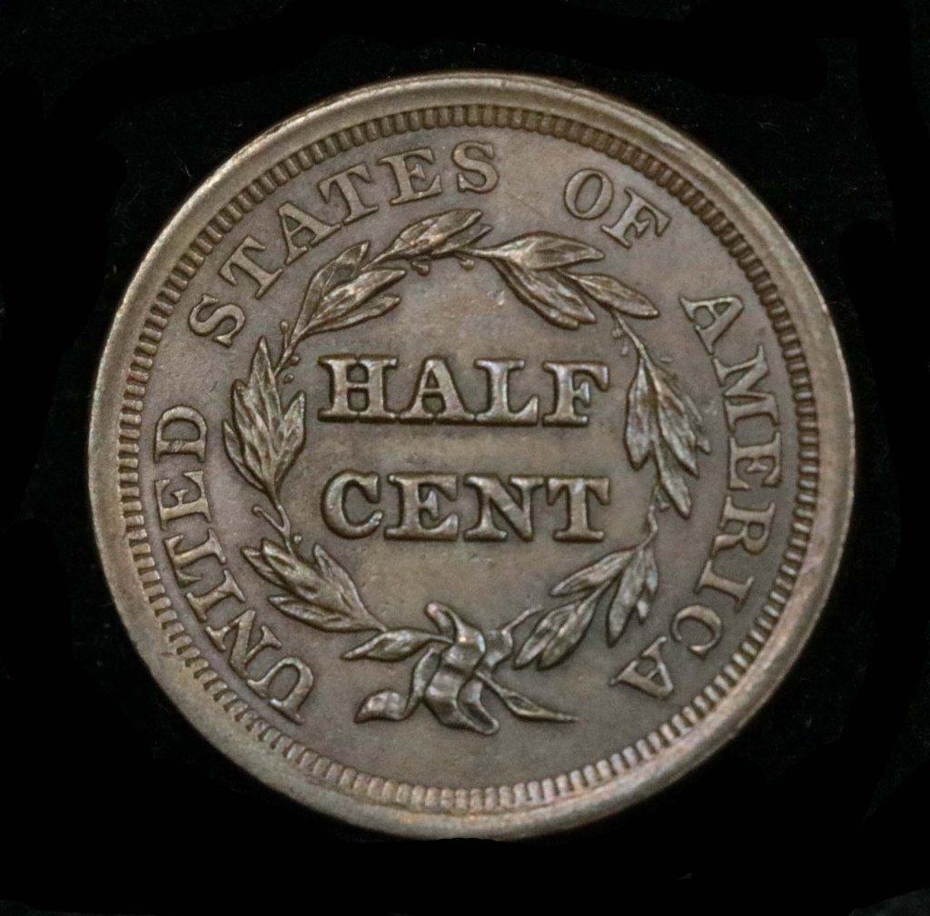 ***Auction Highlight*** 1856 Braided Hair Half Cent 1/2c Graded Choice Unc BN By USCG (fc)