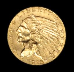 ***Auction Highlight*** 1925-d Gold Indian $2 1/2 Graded Choice Unc by USCG (fc)