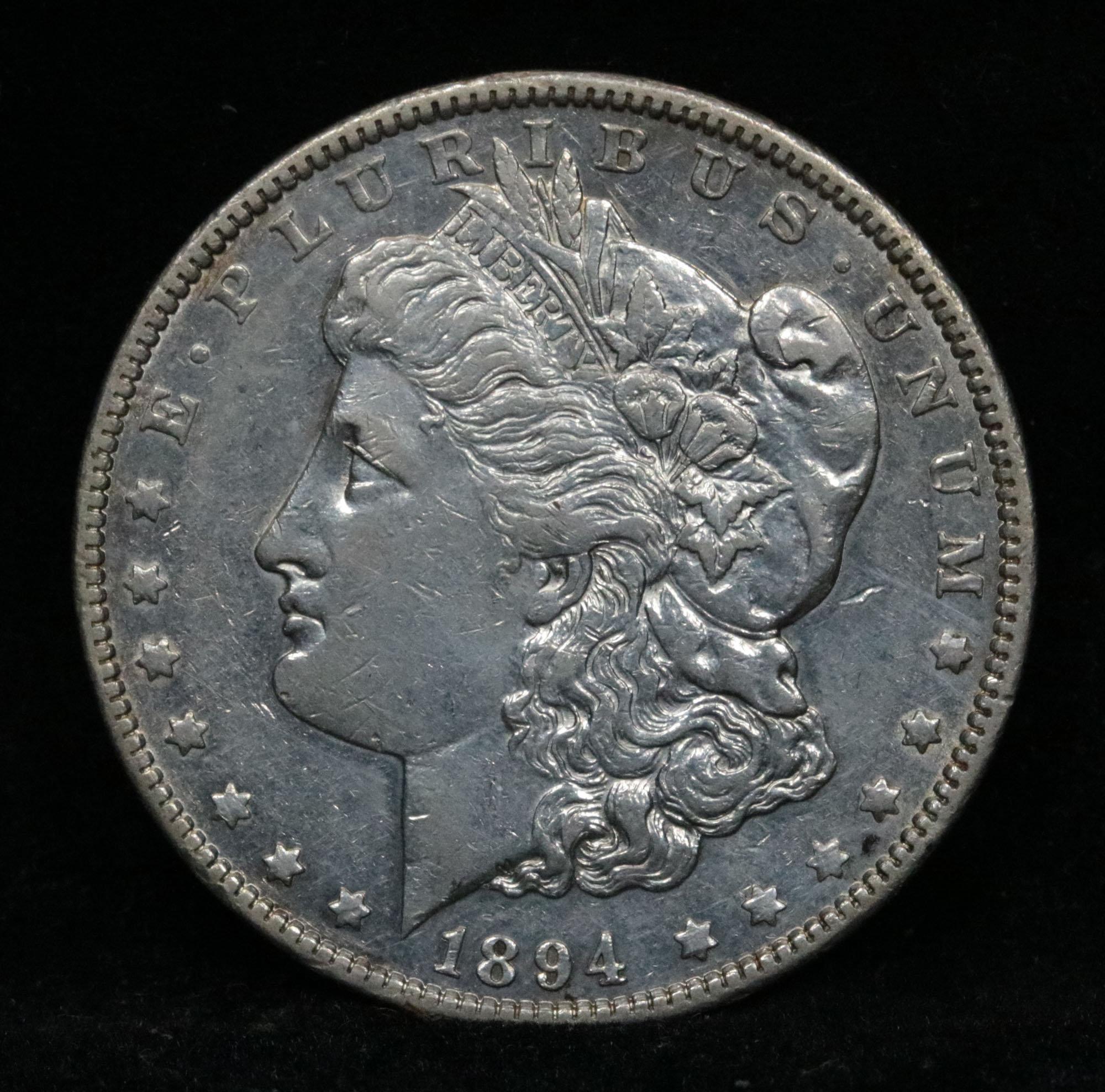 ***Auction Highlight*** Key date 1894-o Morgan Dollar $1 Graded Choice AU/BU Slider PL by USCG (fc)