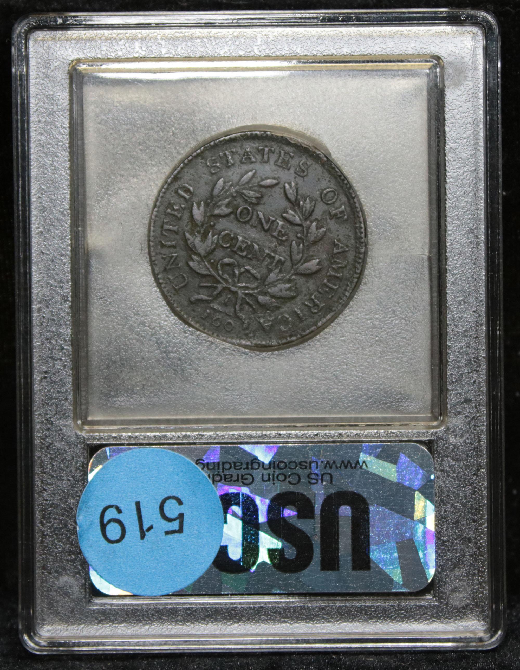 ***Auction Highlight*** 1802 Draped Bust Large Cent 1c Graded xf by USCG (fc)