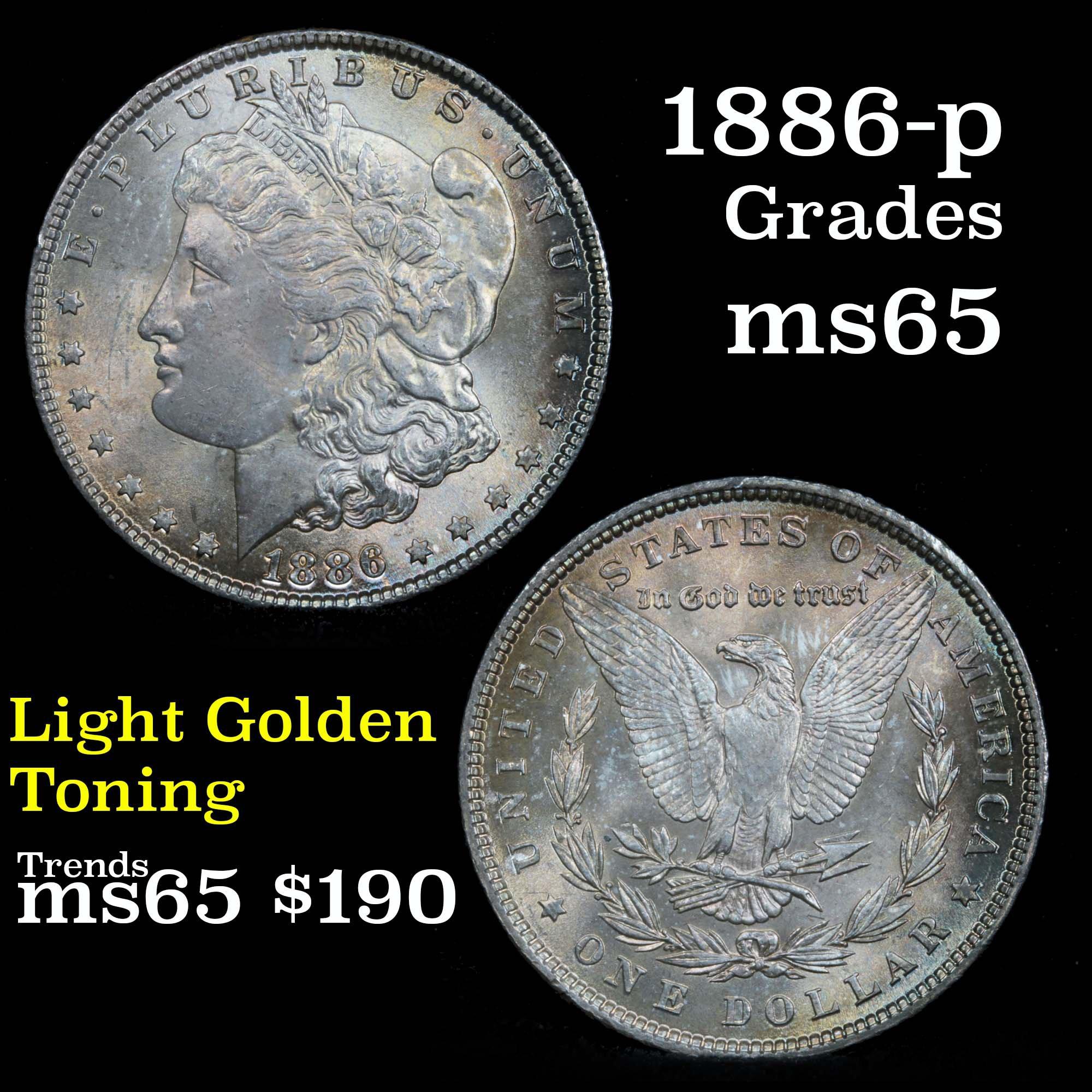 1886-p Morgan Dollar $1 Grades GEM Unc