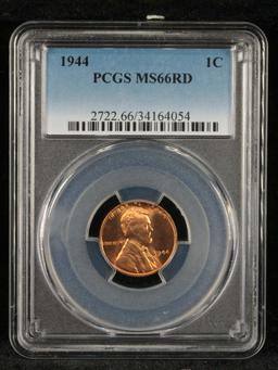 PCGS 1944-p Lincoln Cent 1c Graded ms66 RD By PCGS