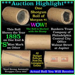 ***Auction Highlight*** Morgan dollar roll ends 1895 & 'o', Better than average circ (fc)