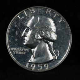 1959 Washington Quarter 25c Grades GEM+ Proof