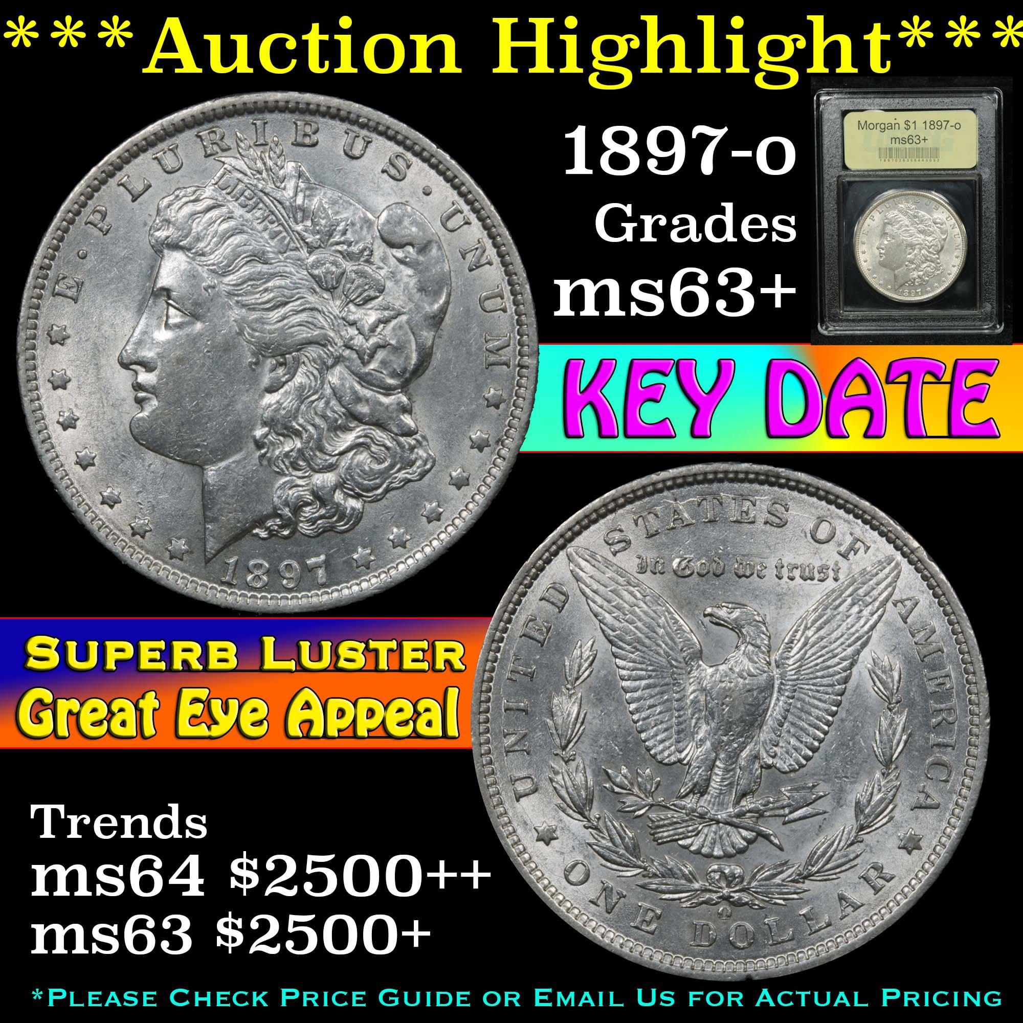 ***Auction Highlight*** 1897-o Morgan Dollar $1 Graded Select+ Unc by USCG (fc)