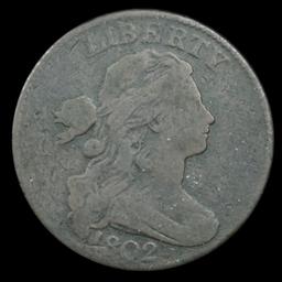 ***Auction Highlight*** 1802 Draped Bust Large Cent 1c Graded vf++ by USCG (fc)