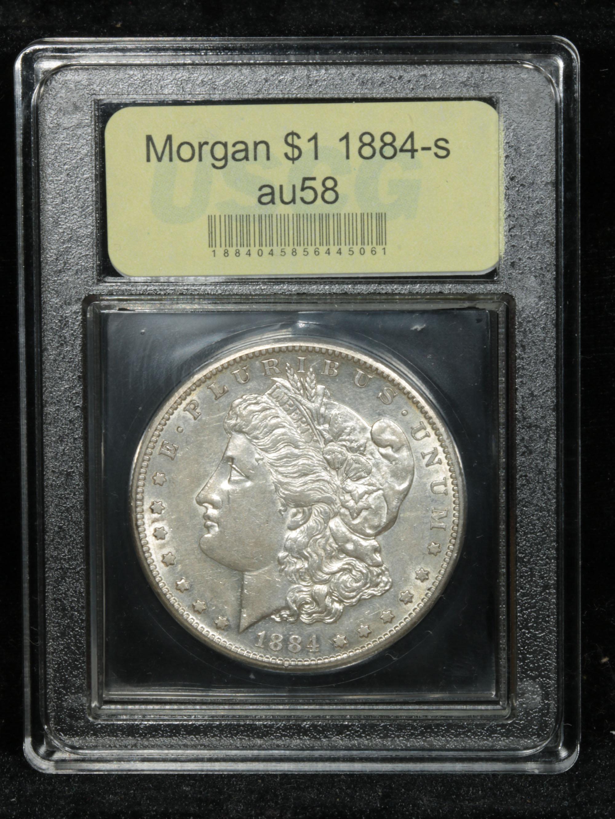 ***Auction Highlight*** 1884-s Morgan Dollar $1 Graded Choice AU/BU Slider by USCG (fc)