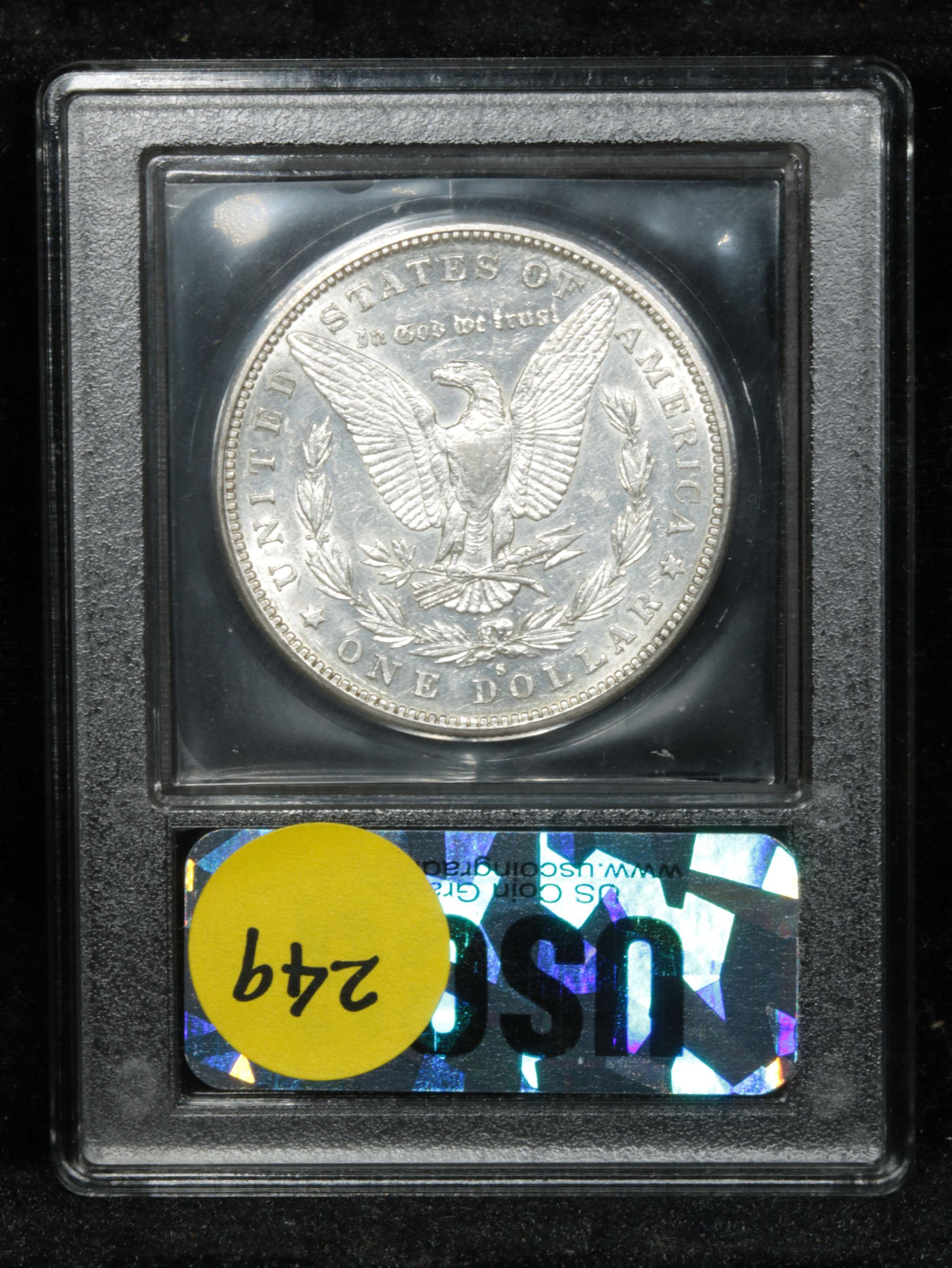 ***Auction Highlight*** 1884-s Morgan Dollar $1 Graded Choice AU/BU Slider by USCG (fc)