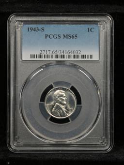 PCGS 1943-s Lincoln Cent 1c Graded ms65 by PCGS