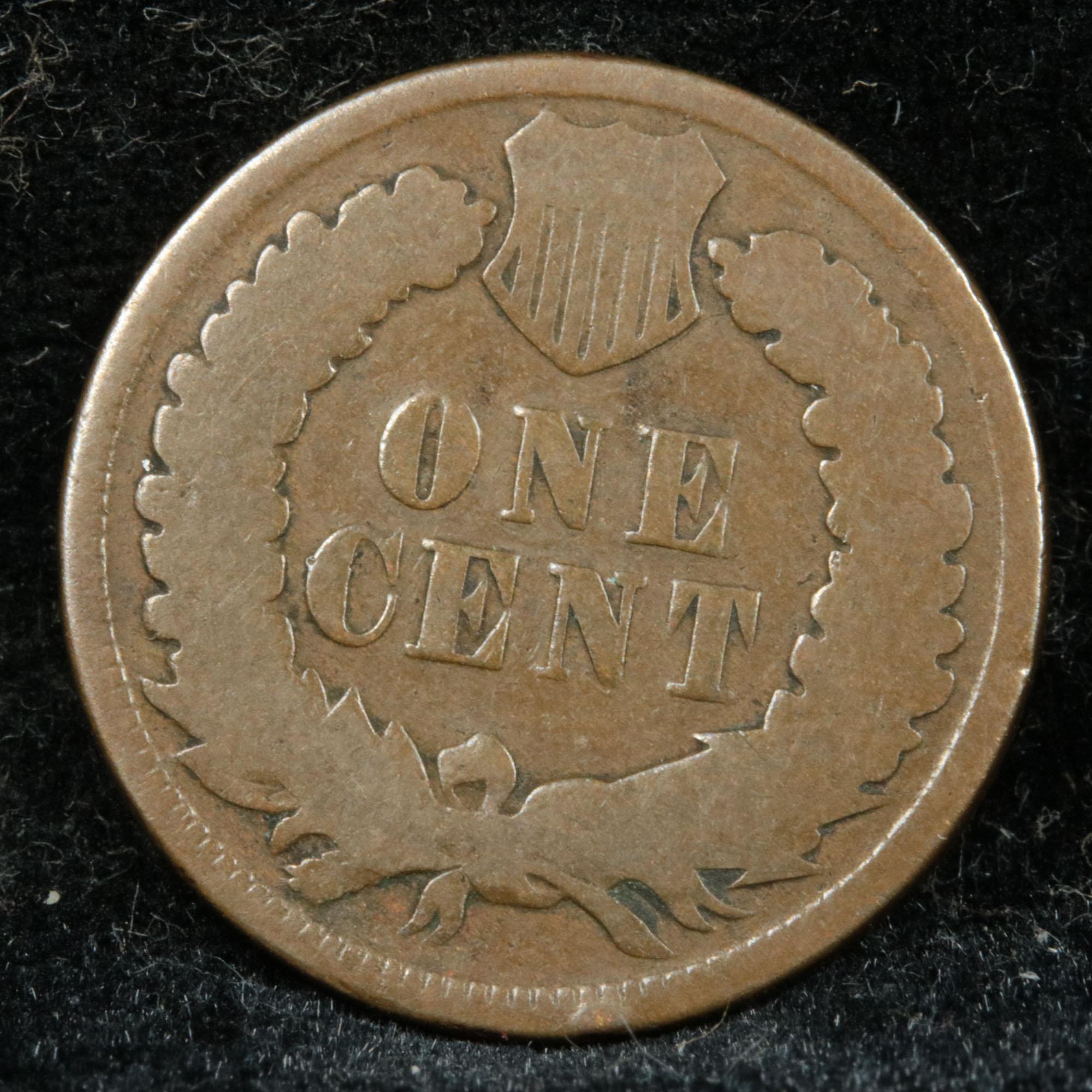 1871 Indian Cent 1c Grades f, fine (fc)