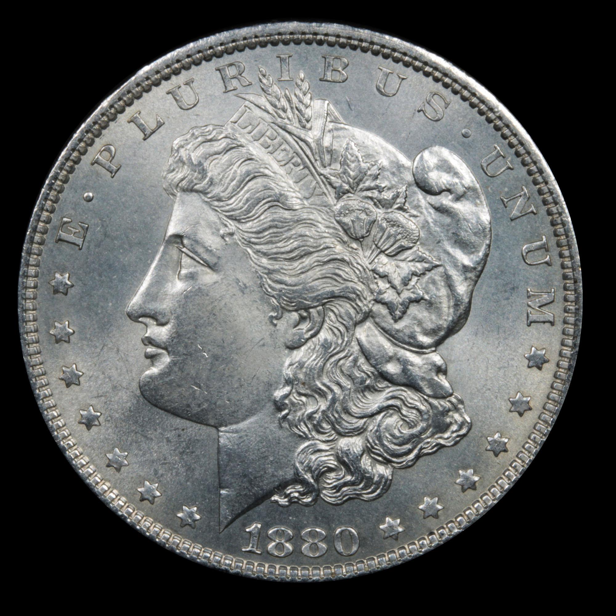 ***Auction Highlight*** 1880-p Morgan Dollar $1 Graded GEM+ Unc by USCG (fc)