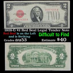 1828-G $2 Red Seal Legal Tender Note Grades Select AU