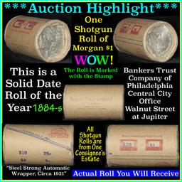 ***Auction Highlight*** Solid date 1884-s Morgan Dollar $1 roll (fc)