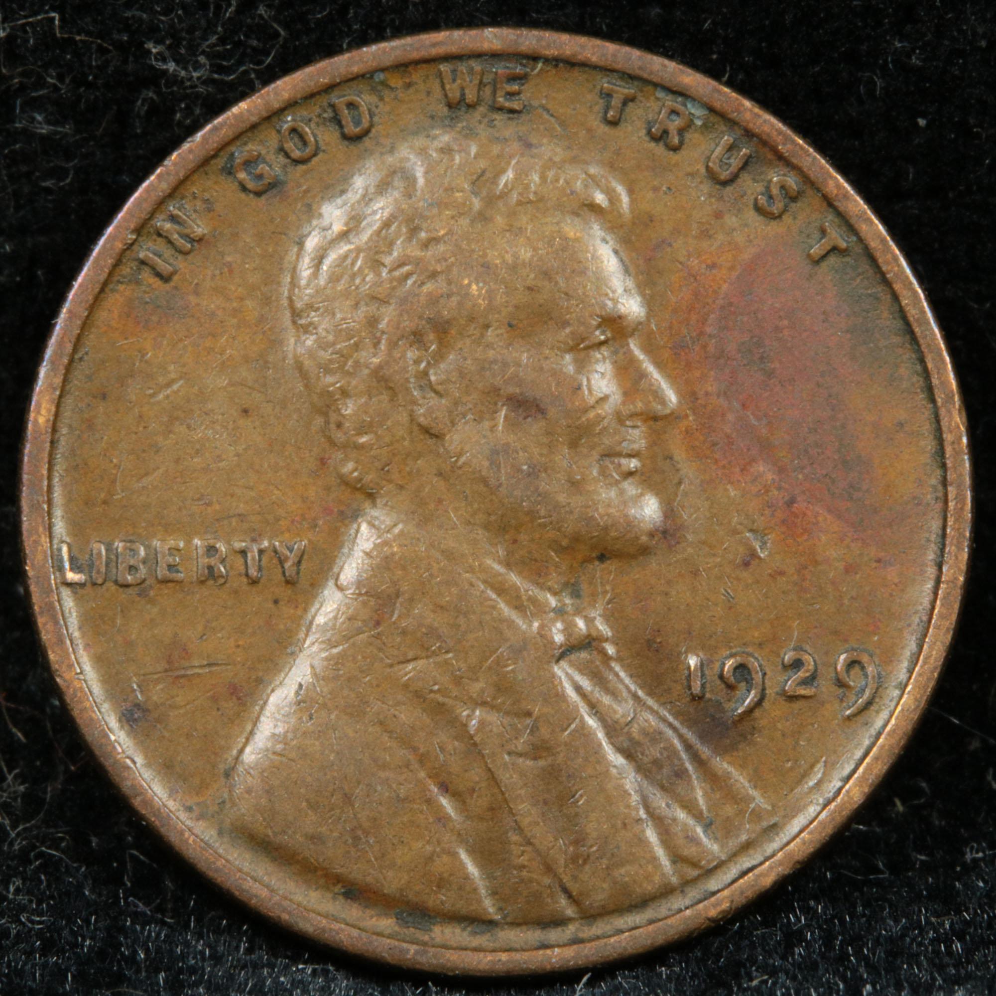 1929-p Lincoln Cent 1c Grades xf+