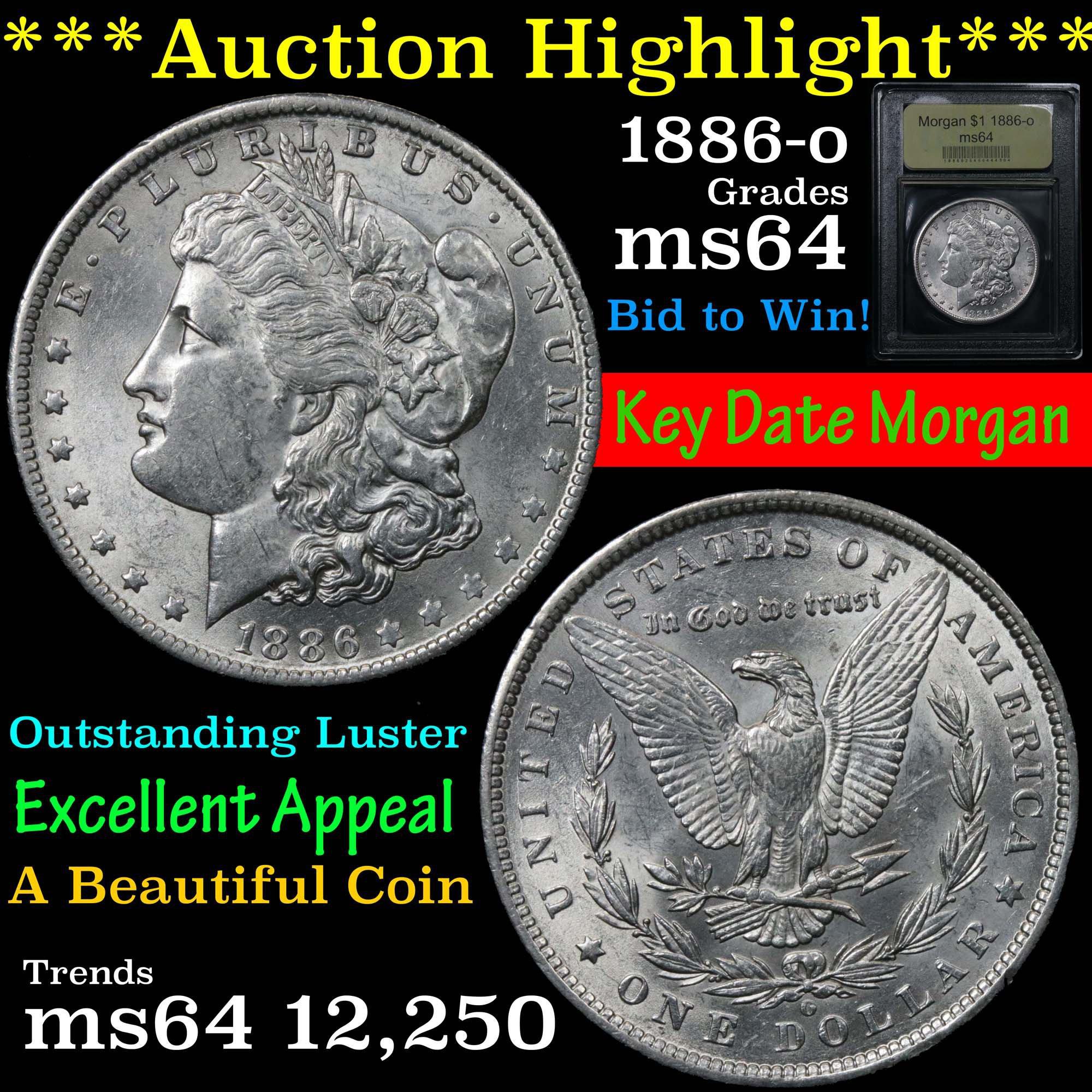 ***Auction Highlight*** 1886-o Morgan Dollar $1 Graded Choice Unc by USCG (fc)