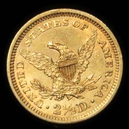 ***Auction Highlight*** 1861 Type 2 Gold Liberty Quarter Eagle $2 1/2 Grades Choice Unc (fc)