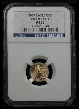 Perfect NGC 2009 Gold Eagle Five Dollars $5 Graded ms70 by NGC Early Release (fc)