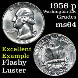 1956-p Washington Quarter 25c Grades Choice Unc