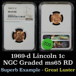 NGC 1969-d Lincoln Cent 1c Graded ms65 rd By NGC