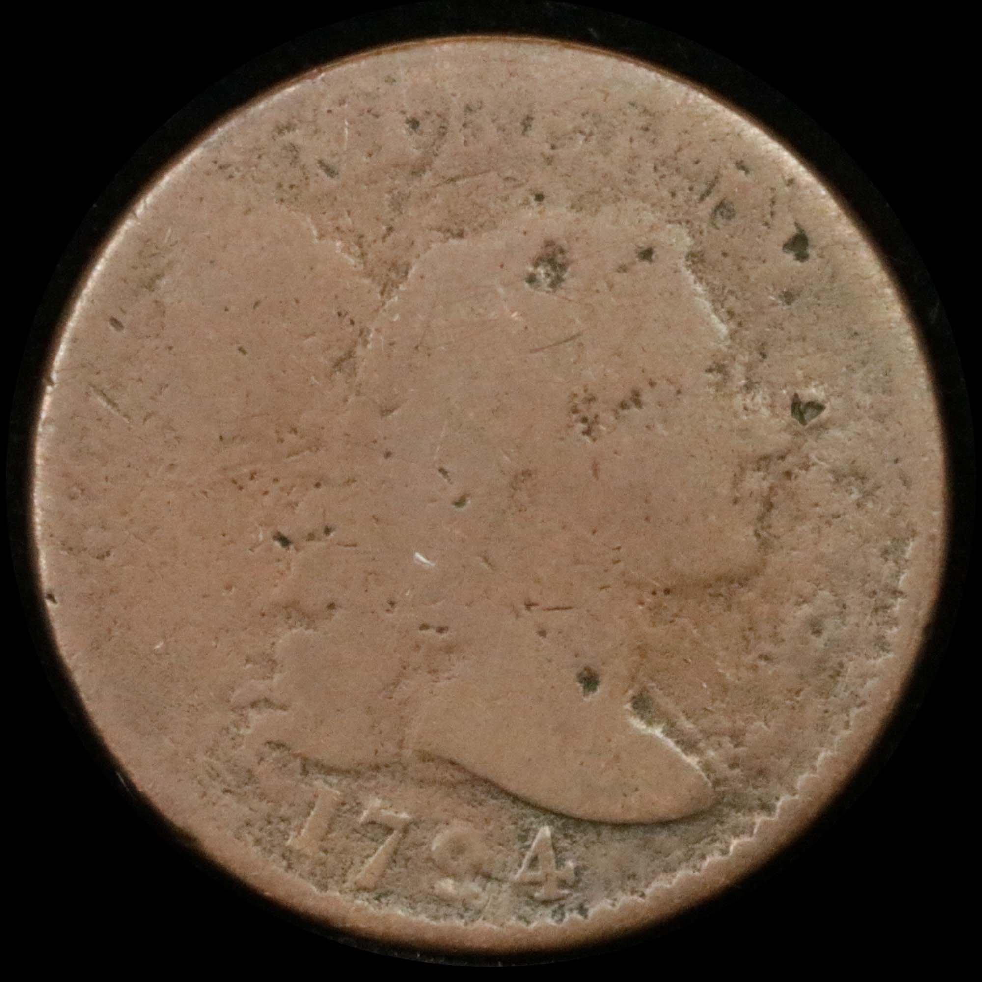 1794 head of '94 Draped Bust Large Cent 1c Grades ag, Almost Good (fc)