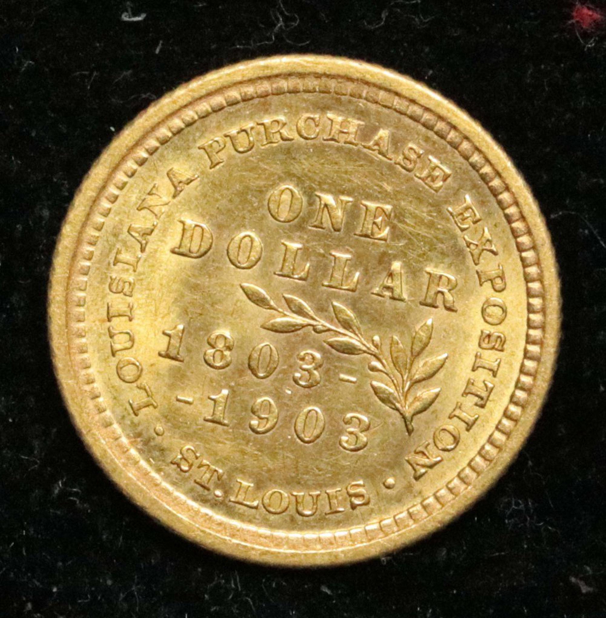 ***Auction Highlight*** 1903 McKinley Louisana Purchase Gold commemorative $1 Grades Choice Unc (fc)