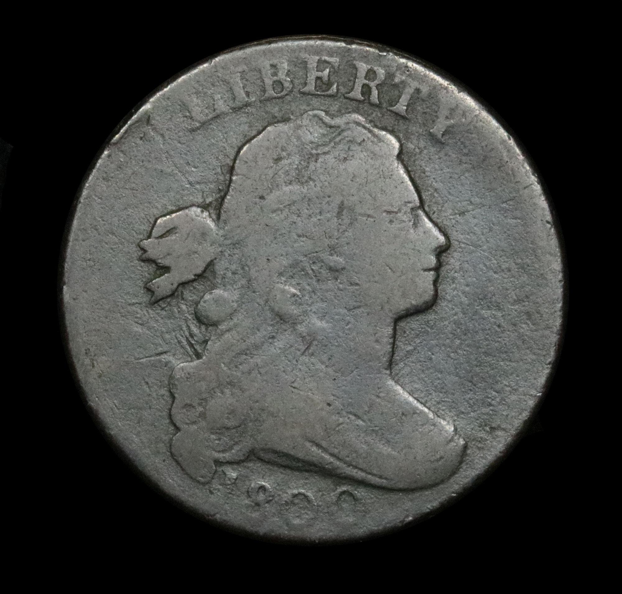 ***Auction Highlight*** 1800 Draped Bust Large Cent 1c Graded vf, very fine by USCG (fc)