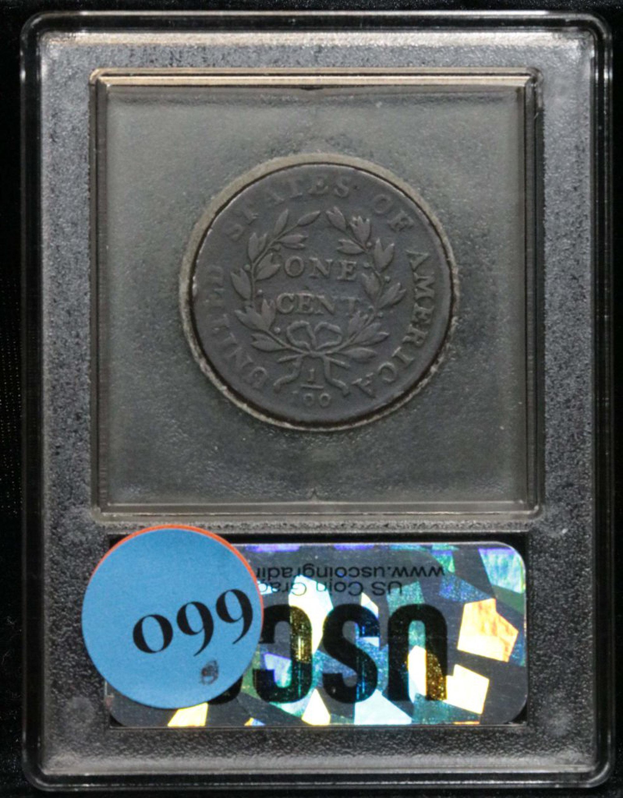 ***Auction Highlight*** 1800 Draped Bust Large Cent 1c Graded vf, very fine by USCG (fc)