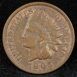 1905 Indian Cent 1c Grades xf