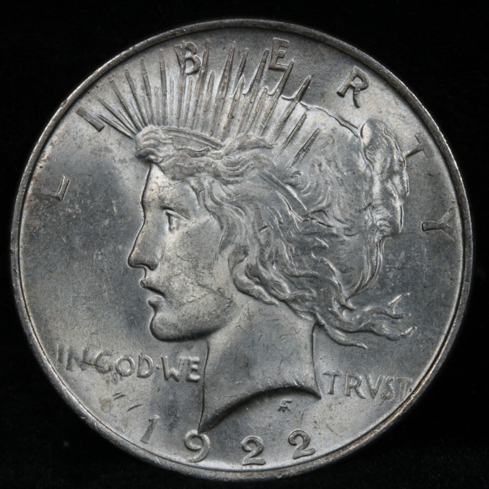 1922-p Peace Dollar $1 Grades Choice Unc