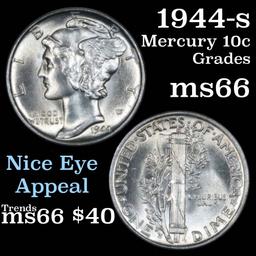 1944-s Mercury Dime 10c Grades GEM+ Unc