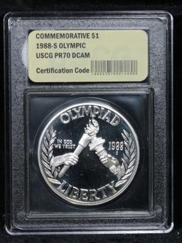 1988-s Olympic Modern Commem Dollar $1 Graded GEM++ Proof Deep Cameo By USCG