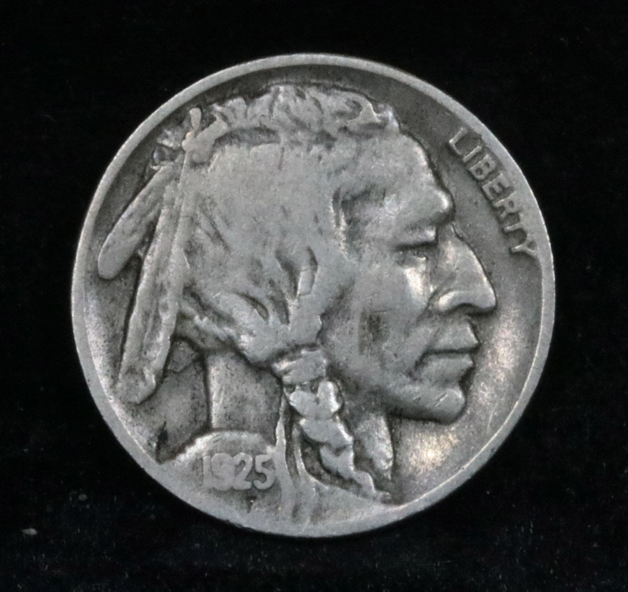 1925-d Buffalo Nickel 5c Grades vf+