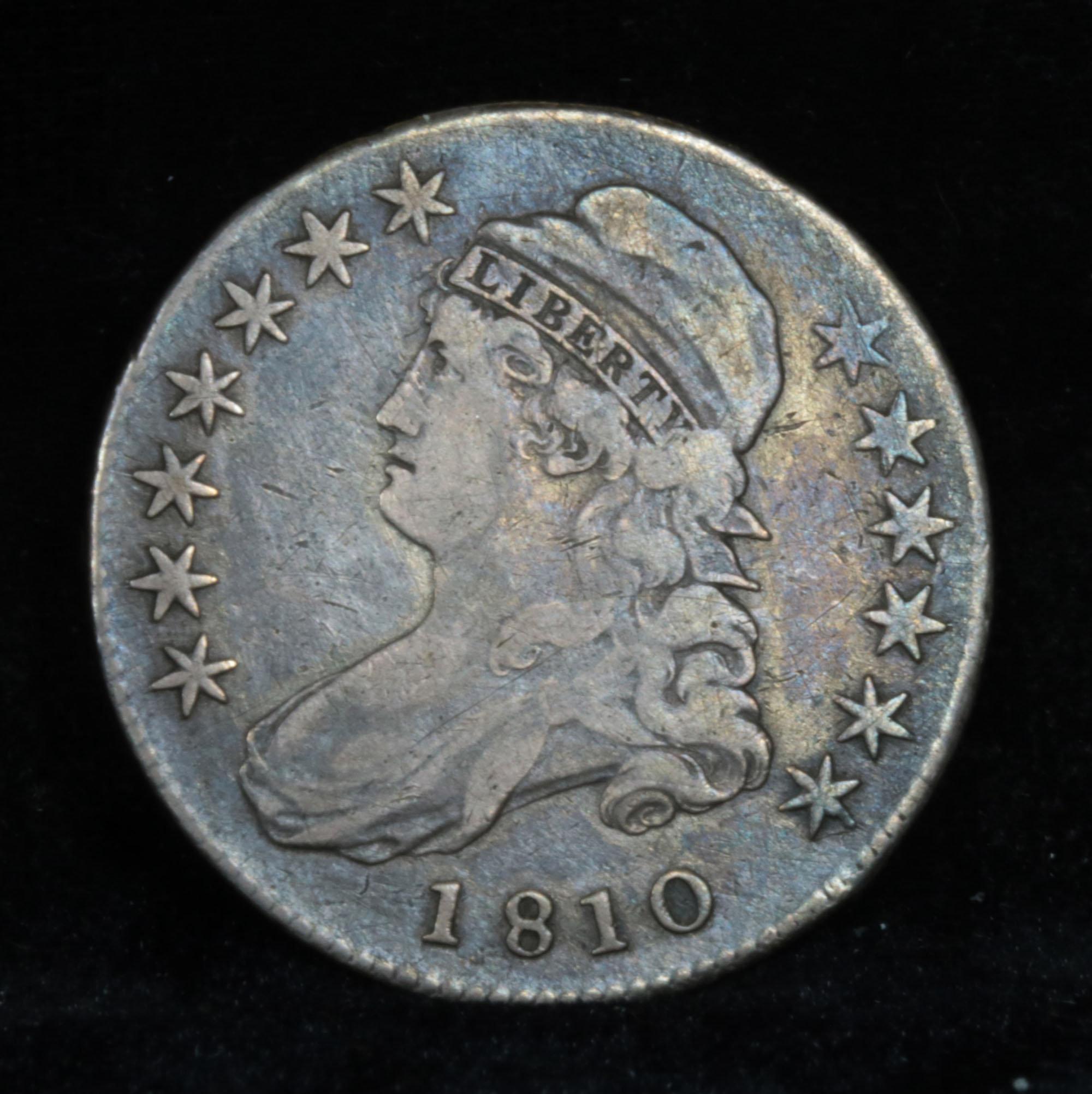 1810 Capped Bust Half Dollar 50c Grades vf++ (fc)