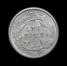 ***Auction Highlight*** 1876-cc Seated Liberty Dime 10c Graded Choice Unc by USCG (fc)