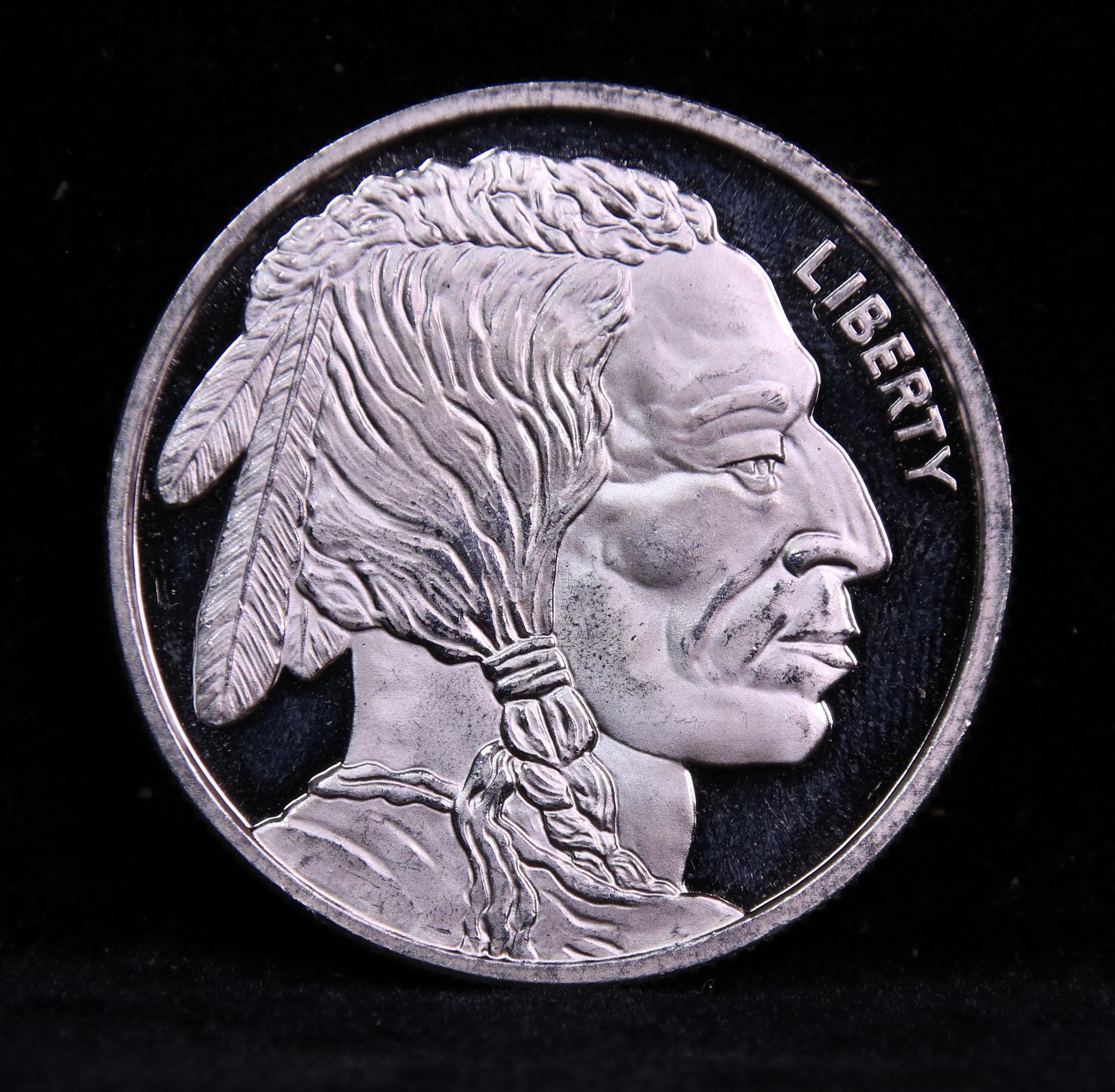 1 ounce .999 fine Silver Bar in Buffalo Nickel Tribute Design