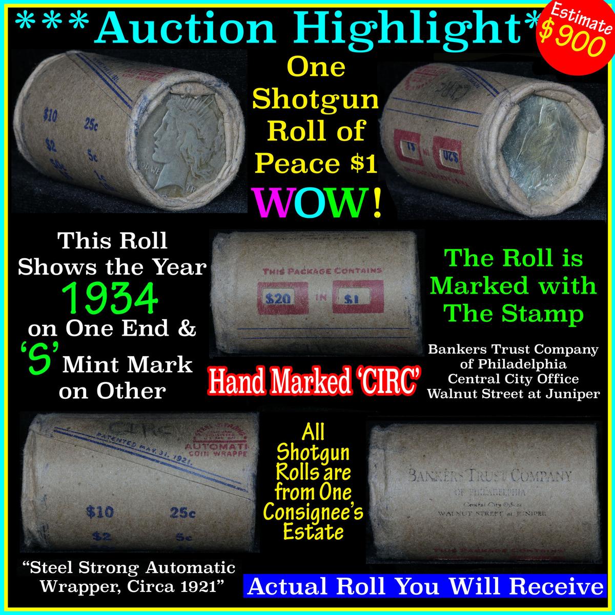 ***Auction Highlight*** Peace dollar roll ends 1934 & 's', Better than average circ (fc)
