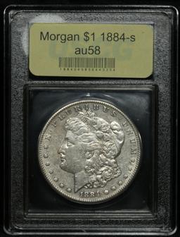 ***Auction Highlight*** Key Date 1884-s Morgan Dollar $1 Graded Choice AU/BU Slider by USCG (fc)