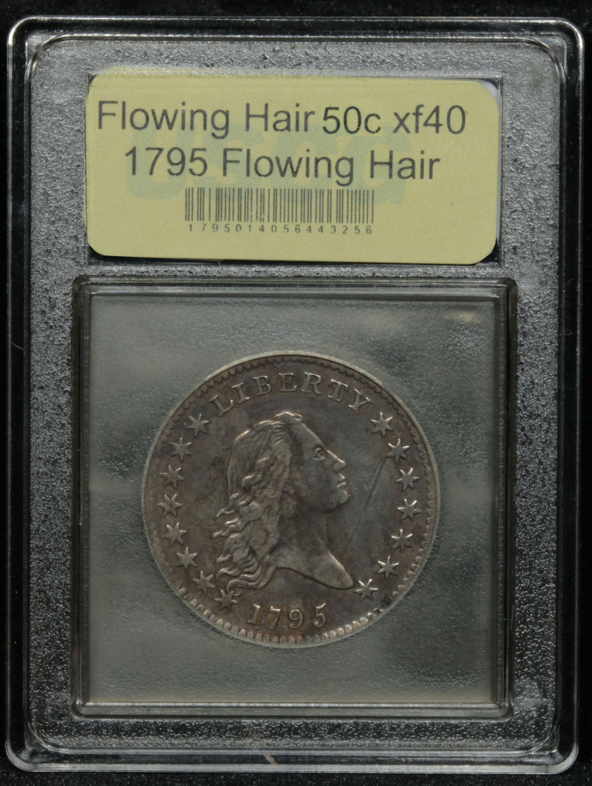 ***Auction Highlight*** 1795 Flowing Hair 50c Graded xf by USCG (fc)