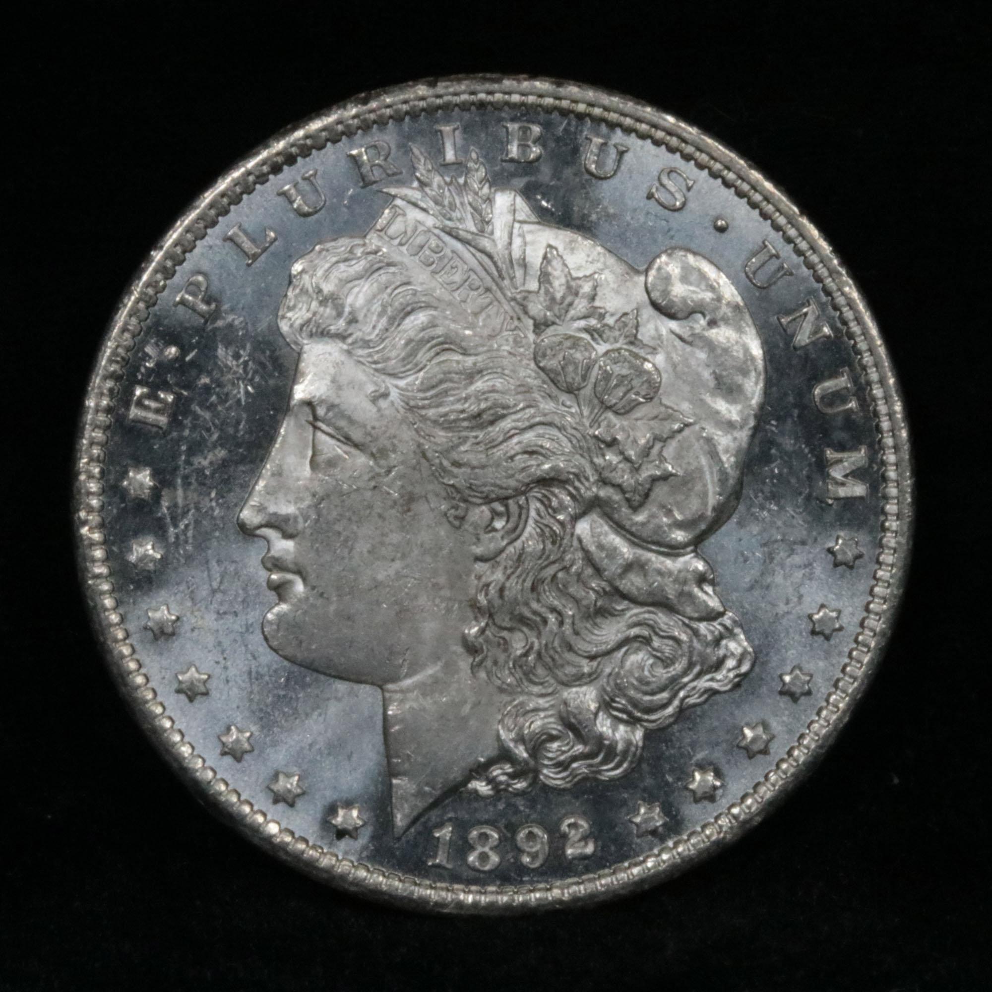 **Auction Highlight** Key Date 1892-cc Morgan Dollar $1 Graded Select Unc+ DMPL by USCG Scarce (fc)