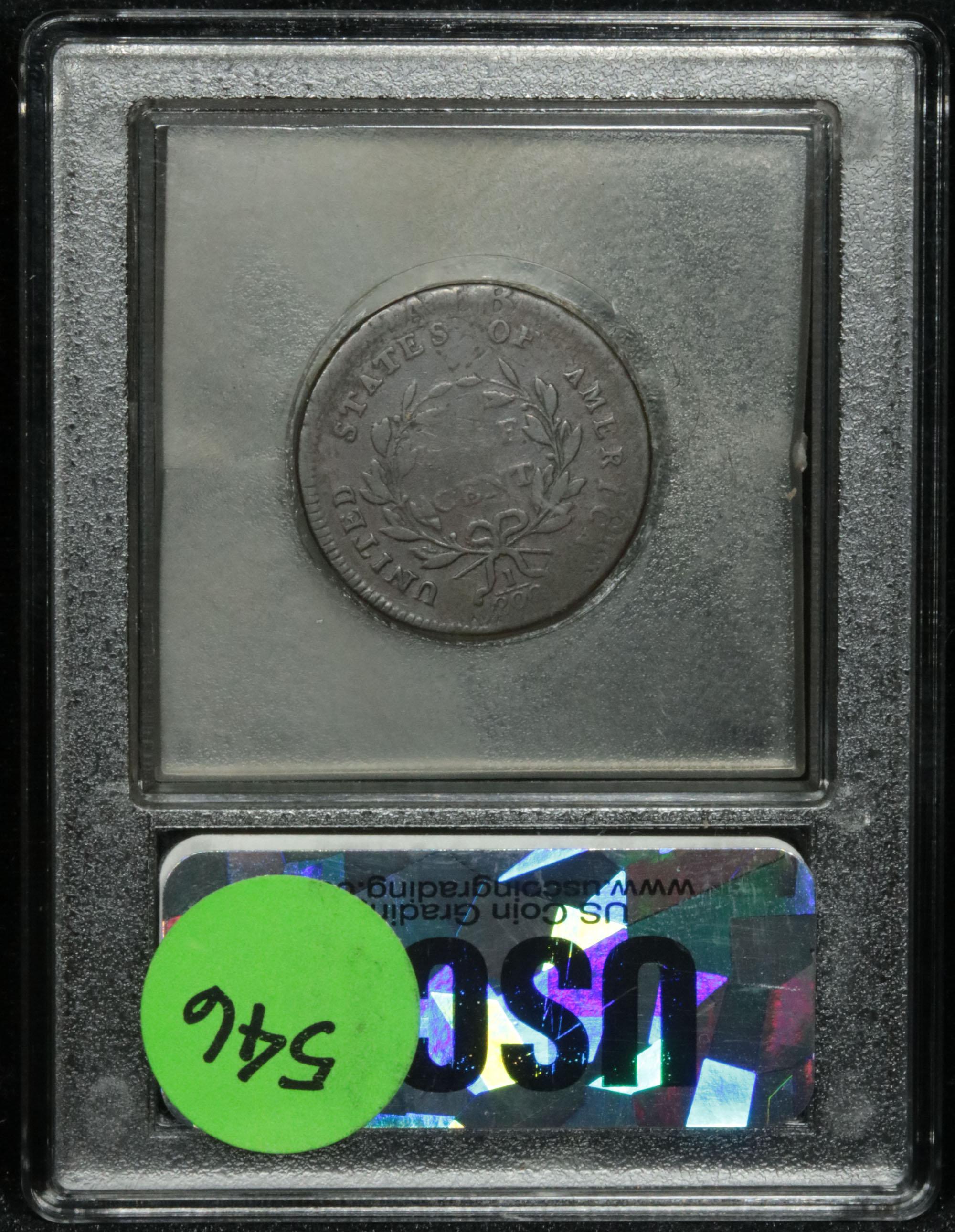 ***Auction Highlight*** 1797 1 Above 1 Liberty Cap Half Cent 1/2c Graded vf, very fine by USCG (fc)