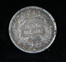 1875-p Seated Liberty Dime 10c Grades xf