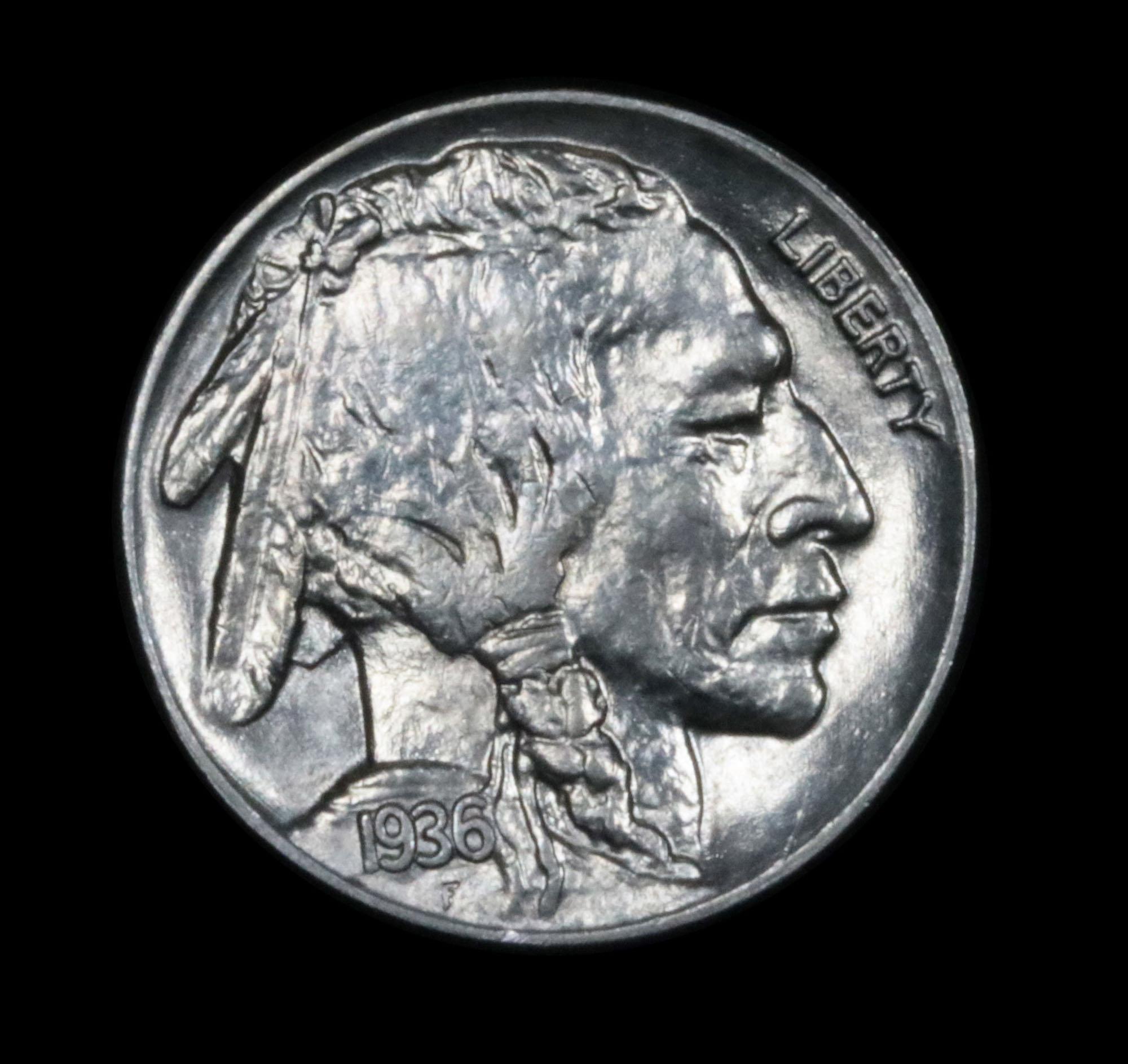 ***Auction Highlight*** 1936-p Buffalo Nickel 5c Graded GEM++ Unc by USCG (fc)