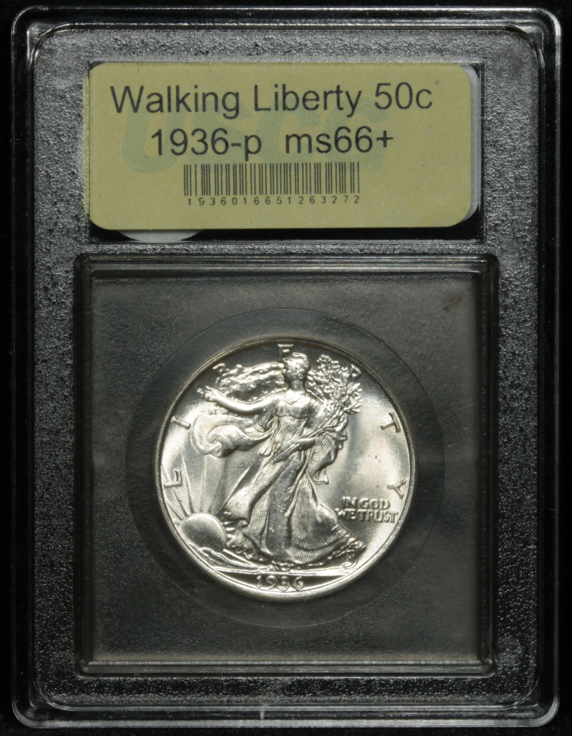 ***Auction Highlight*** 1936-p Walking Liberty Half Dollar 50c Graded GEM++ Unc by USCG (fc)