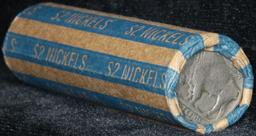 Full roll of Buffalo Nickels, 1924 one end & a 'd' Mint reverse on the other end Buffalo Nickel 5c