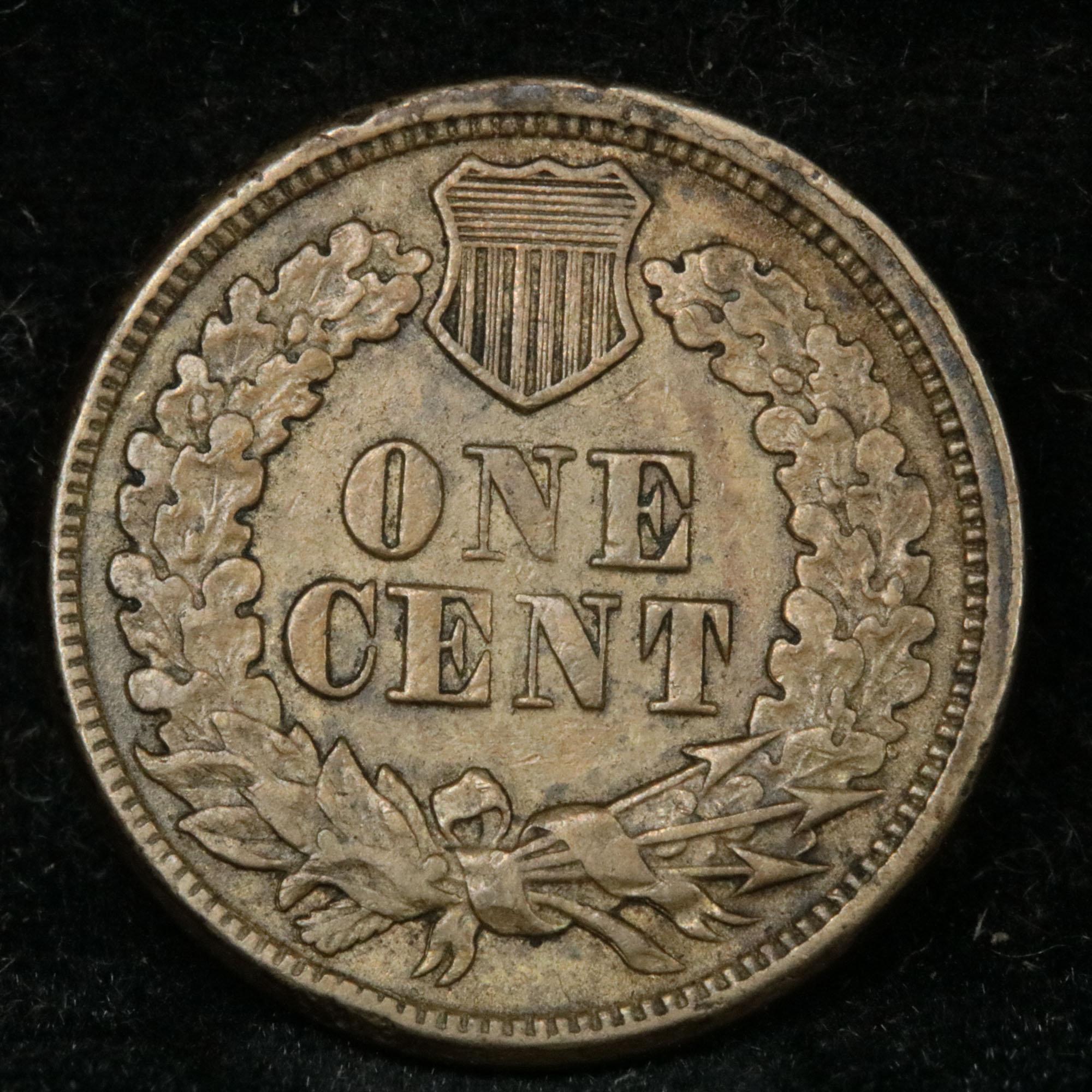 1864 CN Indian Cent 1c Grades Choice AU/BU Slider (fc)