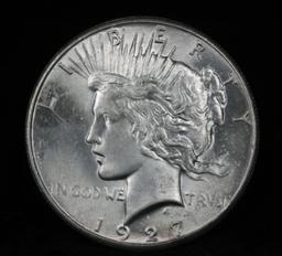 ***Auction Highlight*** 1927-p Peace Dollar $1 Graded Choice+ Unc by USCG (fc)